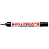 Edding 3000 Marqueur permanent Pointe ronde Noir 10 Pièces