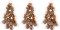 Billiet - Vanlaere 51x stuks petites boules de Noël en plastique cuivre 3 cm mat/brillant/pailleté