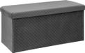 Atmosphera Poef/hocker/voetenbankje - opbergbox - fluweel donkergrijs - 38 x 38 x 76 cm