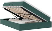 vidaXL Opbergbed met matras, donkergroen, 140 x 200 cm, fluweel
