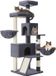 SONGMICS Poteau griffoir 174 cm avec grande plateforme et double grot - Gris foncé