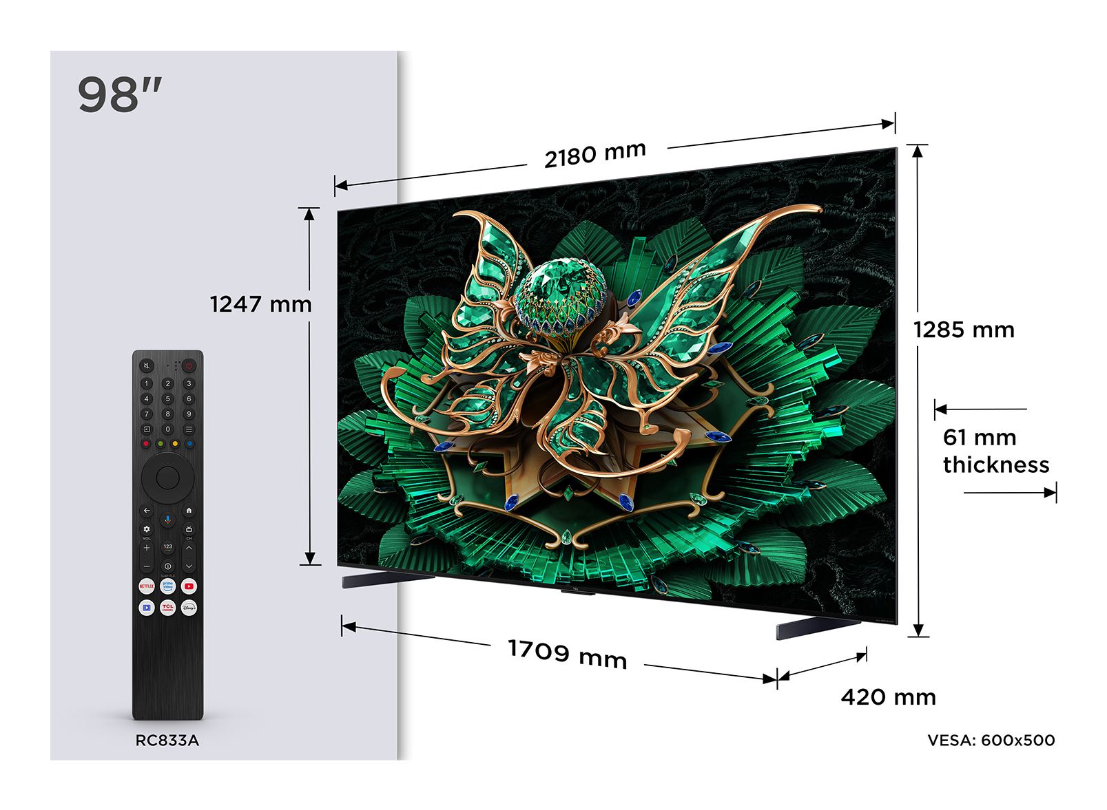 TCL 98C7K / TV screen / 98 inch / 2025