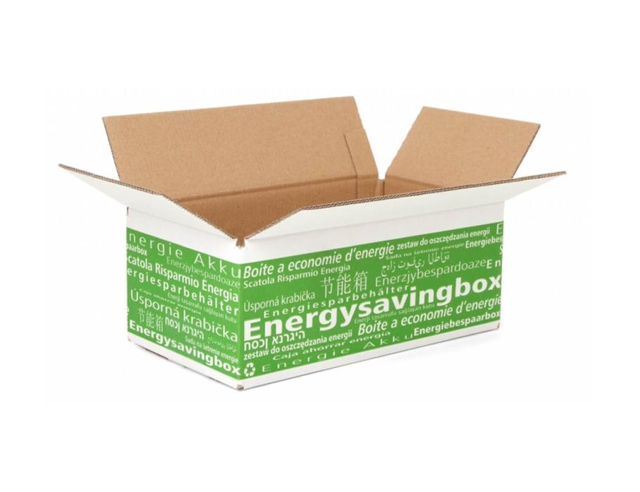 Energiebespaarbox Doos met opdruk Extra Large (40 x 19,4 x 20cm)