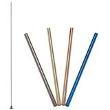 Lurch 240990 Roestvrijstalen Rietjes, Recht, 18 cm Lengte, 4-delige Set met Reinigingsborstel