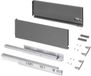 Emuca - Lade kit voor keukens of bad, hoogte 178mm, diepte 400mm, 30Kg, zachte sluiting, Panelen niet meegeleverd, Staal, Antracietgrijs