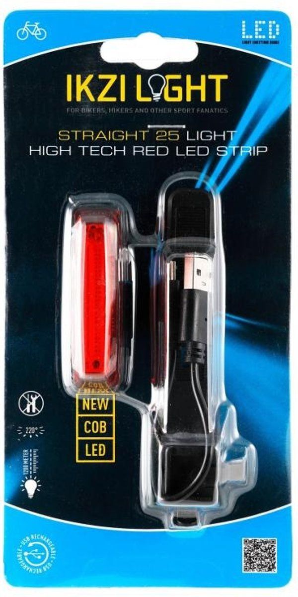 Ikzi Light Achterlicht Led Usb Zwart/rood