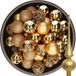 Decoris Boules de Noël - 37x pièces - 6 cm - or - plastique - incl. étoile de sapin mate