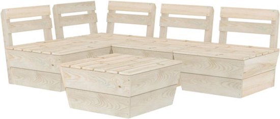 vidaXL 5-delige Loungeset pallet geïmpregneerd vurenhout