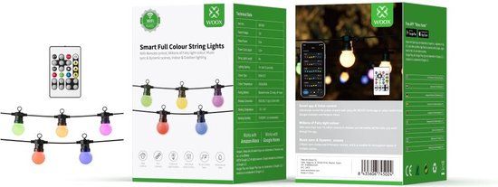 WOOX R5195 Slimme Feestverlichting String - RGBW - Met dimfunctie - 10 lichtbronnen