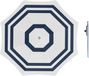 Merkloos / Sans marque Parasol Wit/blauw D140 cm incl. draagtas parasolharing 49 cm