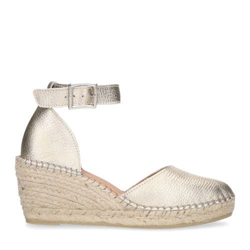 Manfield Leren Espadrilles Goud