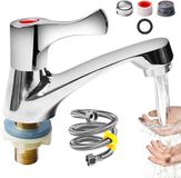 Unyqoos® robinet d'eau froide en alliage de zinc – design moderne et robuste, finition électrodéposée, raccord G1/2, adapté pour salle de bain, toilettes invités et cuisine