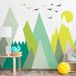 Ambiance Sticker Kinderstickers met Scandinavische bergen van Lincika, 70 x 105 cm