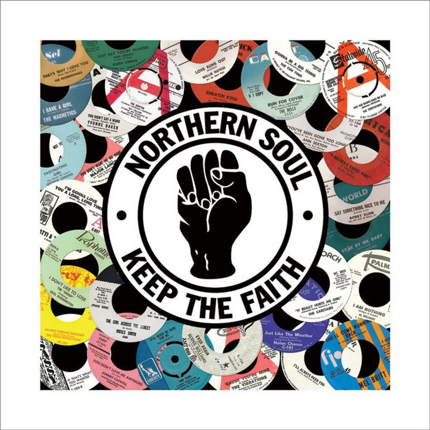 Pyramid northern soul labels kunstdruk 40x40cm