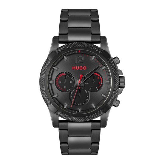 HUGO HU1530296 Impress for Him Heren Horloge - Zwart