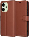 Techsuit Hoesje geschikt voor Oppo Reno14 - Leather Folio Book Wallet Case - Bruin