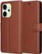 Techsuit Hoesje geschikt voor Oppo Reno14 - Leather Folio Book Wallet Case - Bruin