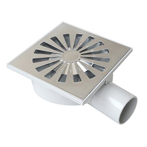 First Plast chabs15 m-y deksel sifonato van ABS met rooster, chroom, 150 x 150 mm