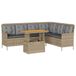 vidaXL Loungeset met kussens, polyrotan, beige