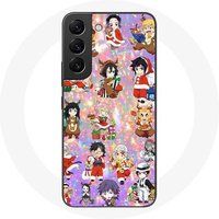 Maniacase Hoesje voor Samsung Galaxy S21 FE Demon slayer vrolijk kerstfeest poster