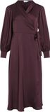 VILA - VIENNA RAVENNA ANKLE WRAP DRESS-NOOS/DC - Women - Maxi Dresses - Size 34 - Dark Red