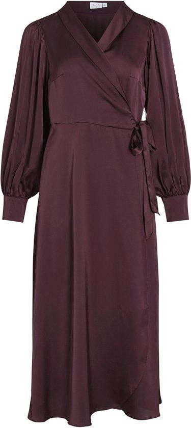 VILA - VIENNA RAVENNA ANKLE WRAP DRESS-NOOS/DC - Women - Maxi Dresses - Size 34 - Dark Red