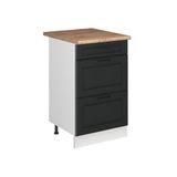 Vicco Keukenonderkast R-Line, Antraciet landelijk/Wit, 50 cm goudkleurig eiken werkblad