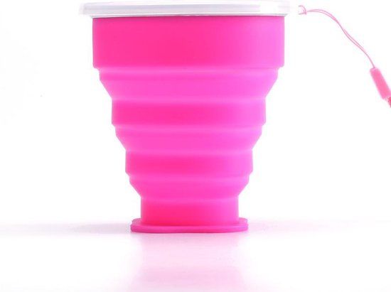 Siliconen Opvouwbare Beker - Roze - 270ml - 2 Stuks