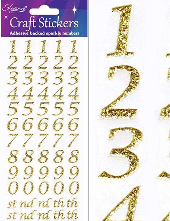 Oaktree UK Stickers 0 tm 9 goud (per vel)