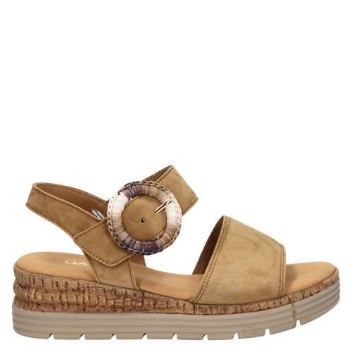 Gabor suède sandalen cognac