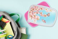 MuchoWow Broodtrommel Roze - Lunchbox - Vlinders - 18x12x6 cm - BPA-vrij