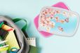 MuchoWow Boîte à pain Rose - Lunchbox - Papillons - 18x12x6 cm - Sans BPA