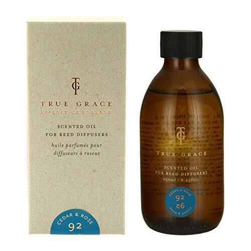 True Grace Burlington - navulfles voor kamergeur diffuser met stokjes - ceder en roos - (ceder en roos) 250 ml