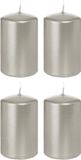 Trend Candles Bougies cylindriques/bougies en forme de tronc - set 20x - argent - 5 x 8 cm - 18 heures de combustion