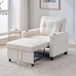 OKWISH Fauteuil convertible - 3-en-1 extensible et réglable - Avec porte-gobelets, USB et poche latérale - Bois et métal - Blanc