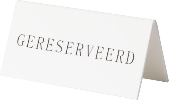 Securit Tafelbordje "Gereserveerd" Nederlands - set van 5 - wit