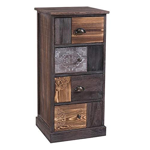 CARO-Möbel Mara Ladenrek met 4 schuifladen, shabby chic, vintage look - EAN: 4055641948873