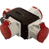 as - Schwabe MIXO Adapter / Stromverteiler ELBE – CEE-Stecker 3 5-polige CEE-Steckdosen – Robuster Baustellen Starkstrom-Verteiler – IP44 – Made in EU I 60832