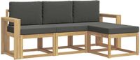 vidaXL Bank loungeset 4-delig wit en antracietkleurig acacia hout