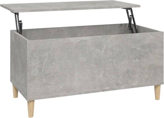vidaXL Salontafel 90x44,5x45 cm bewerkt hout betongrijs