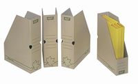 Fast 10 stuks tijdschriftenhouder Natural Line 33 x 25 cm, rug 8 cm, omslag van gerecyclede kaart, kraftpapier, ecru 100725806
