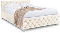 IDIMEX Gestoffeerd bed NURI 160x200 cm met opbergruimte – crèmewit