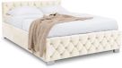 IDIMEX Gestoffeerd bed NURI 160x200 cm met opbergruimte – crèmewit