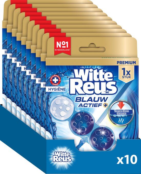 Witte Reus Blauw Actief Toiletblok - 10 stuks - Voordeelverpakking