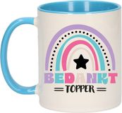 Bellatio Decorations Cadeau mok voor collega - blauw - bedankt topper - afscheid/pensioen - 300 ml
