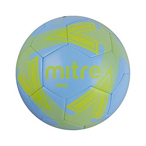 Mitre Impel Training Voetbal Zonder Balpomp, Hemelsblauw/Fluorescerend Geel, Maat 4