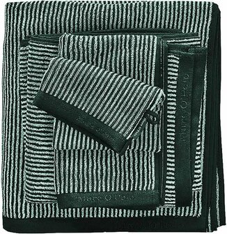 Marc O'Polo Timeless Tone Stripe Douchelaken - 70 x 140 cm - Groen