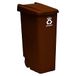 Wellhome Rolcontainer 110 liter, gesloten, met deksel, ideaal voor recycling, met rollen, bruin, 110 l