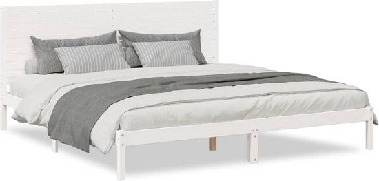vidaXL Bedframe Hout Wit 180x220 cm