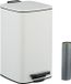 Relaxdays Badkamer prullenbak - 8 l - softclose - met 20 vuilniszakken - wit